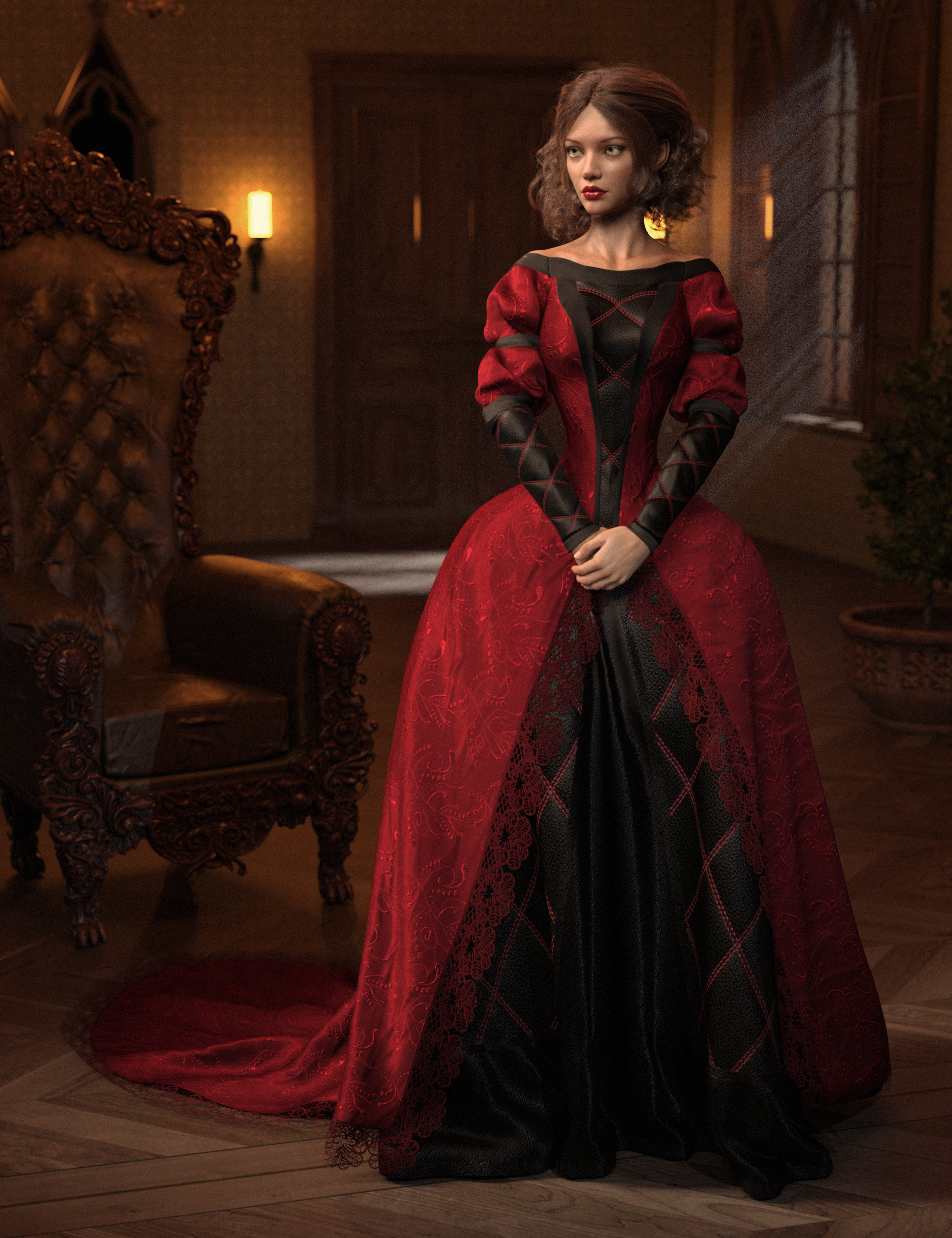 Texture Expansion for Gown of Fantasy 1 by: outoftouch, 3D Models by Daz 3D