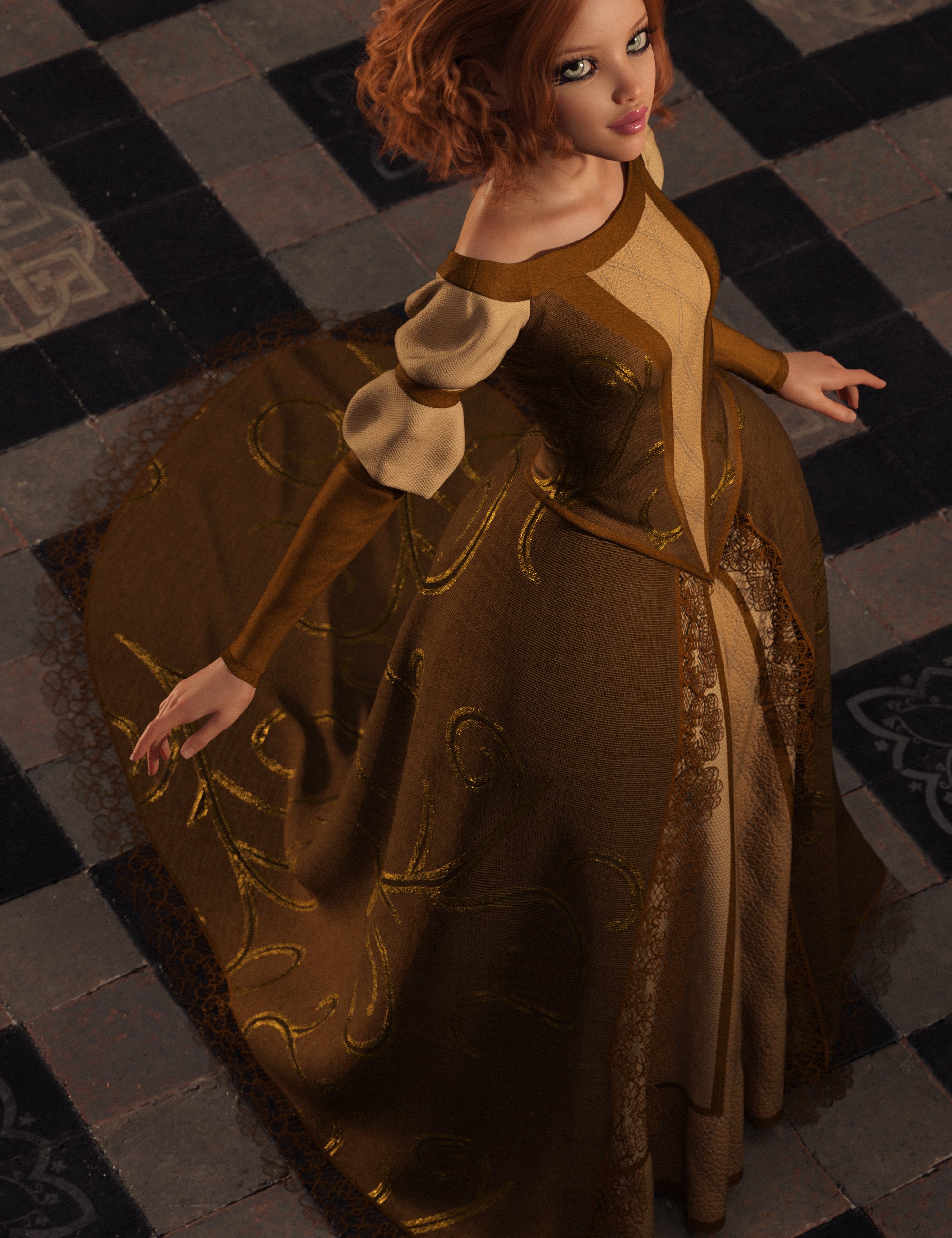 Texture Expansion for Gown of Fantasy 1 by: outoftouch, 3D Models by Daz 3D