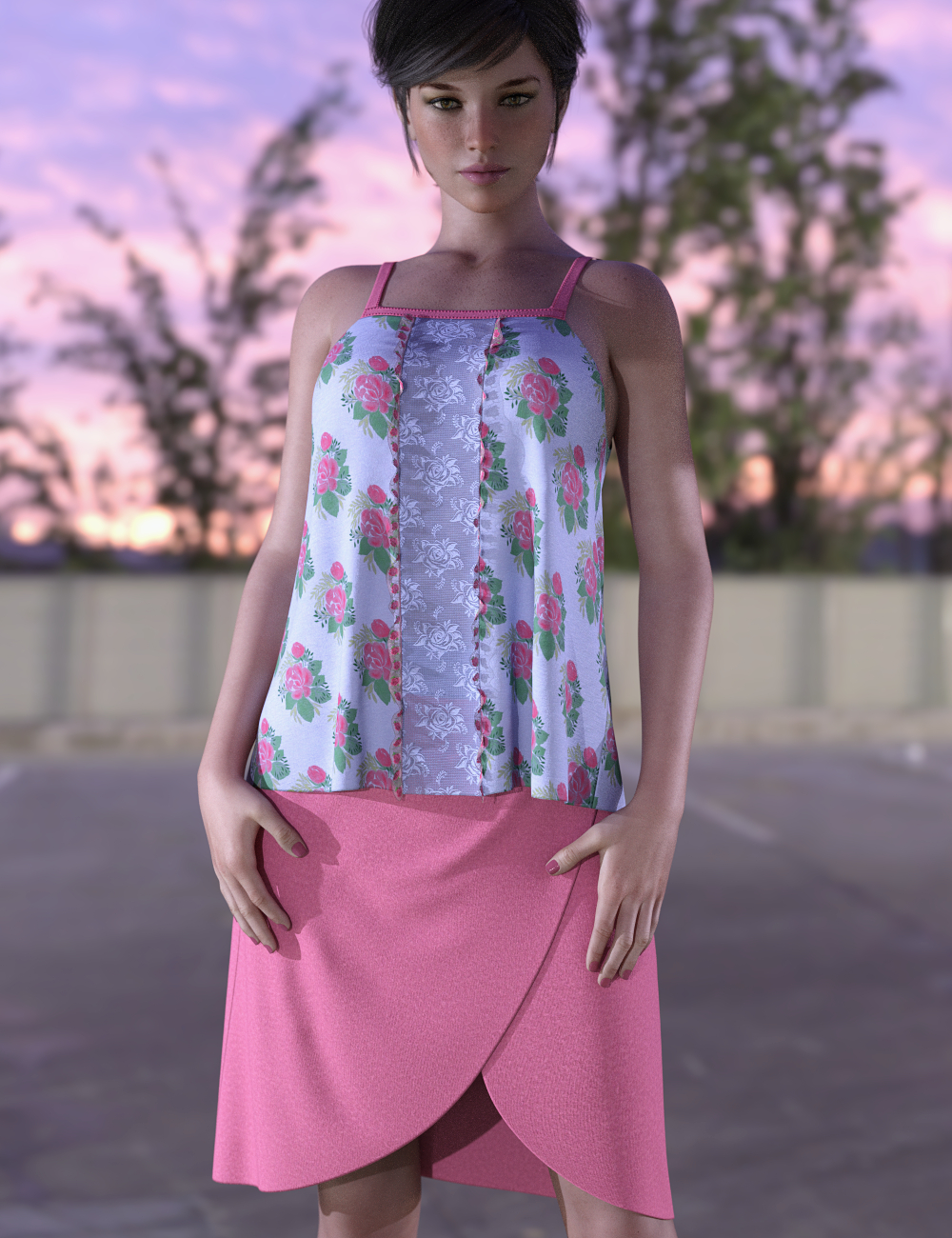 dForce Wrap Skirt Outfit for Genesis 8 Female(s) | Daz 3D