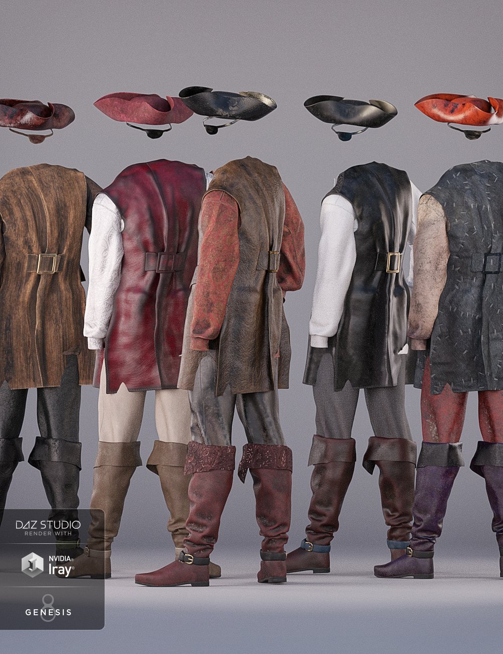 dForce Scallywag Outfit Textures dForce Scallywag Outfit Textures by: Moonscape GraphicsSade, 3D Models by Daz 3D