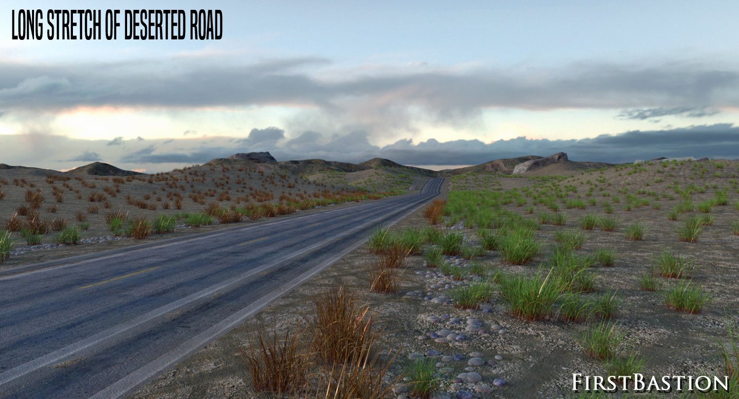 1stB Long Stretch of Deserted Road 1stB Long Stretch of Deserted Road by: FirstBastion, 3D Models by Daz 3D
