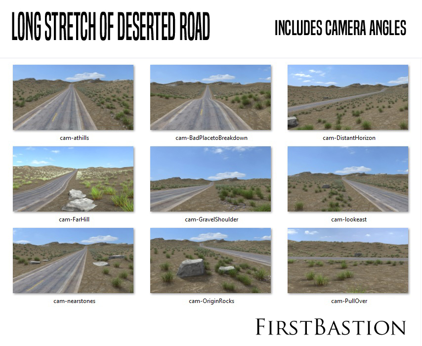 1stB Long Stretch of Deserted Road by: FirstBastion, 3D Models by Daz 3D