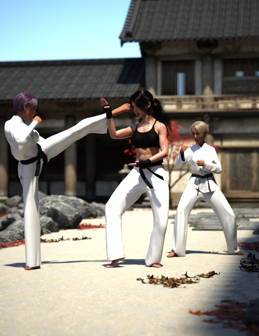 Kyokushin Karate Pose Pack for Genesis 8 by: anniekicks, 3D Models by Daz 3D