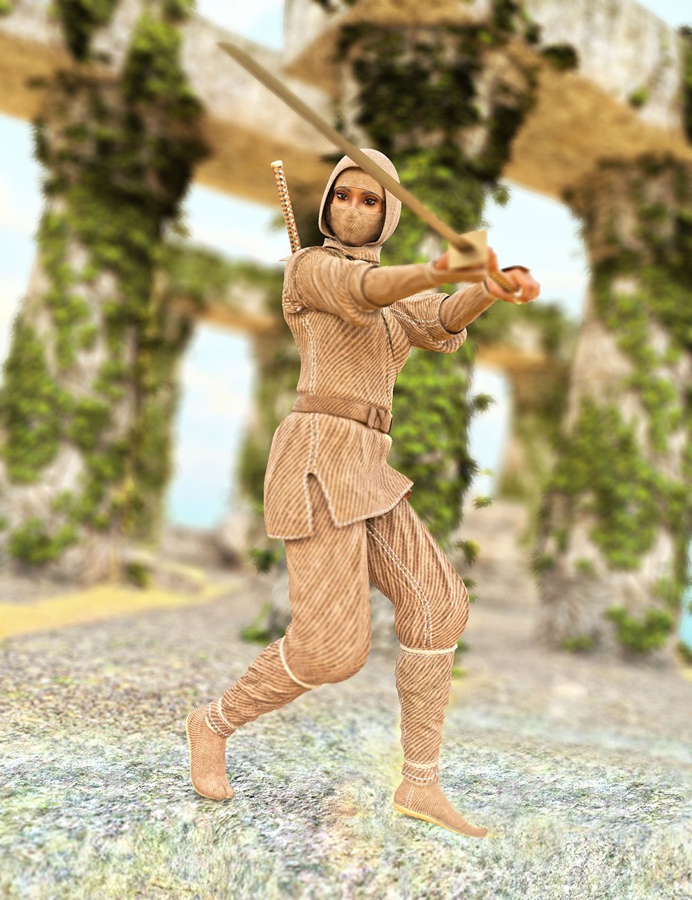 Ninjitsu Weapons for Genesis 8 Female by: GreybroSixus1 Media, 3D Models by Daz 3D
