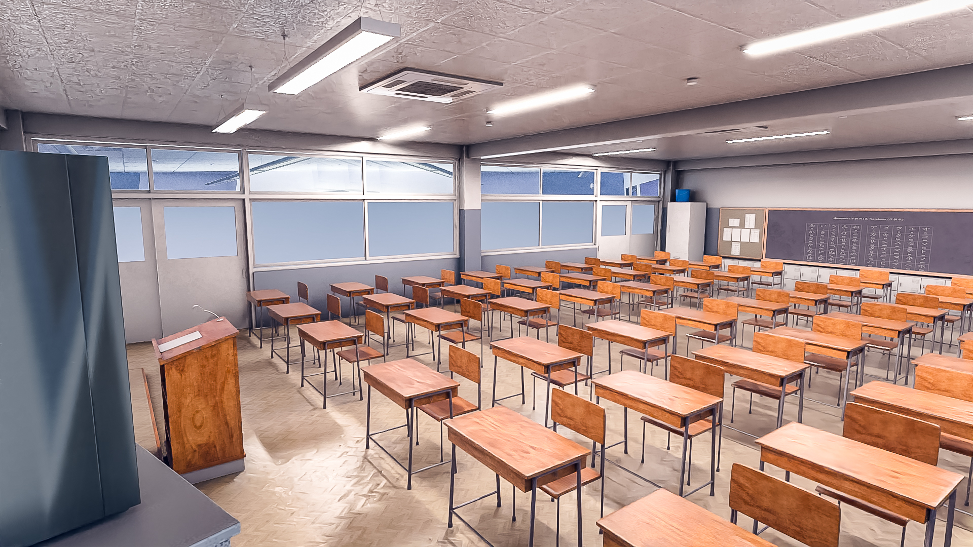 Japanese Neat Classroom by: clacydarch3d, 3D Models by Daz 3D