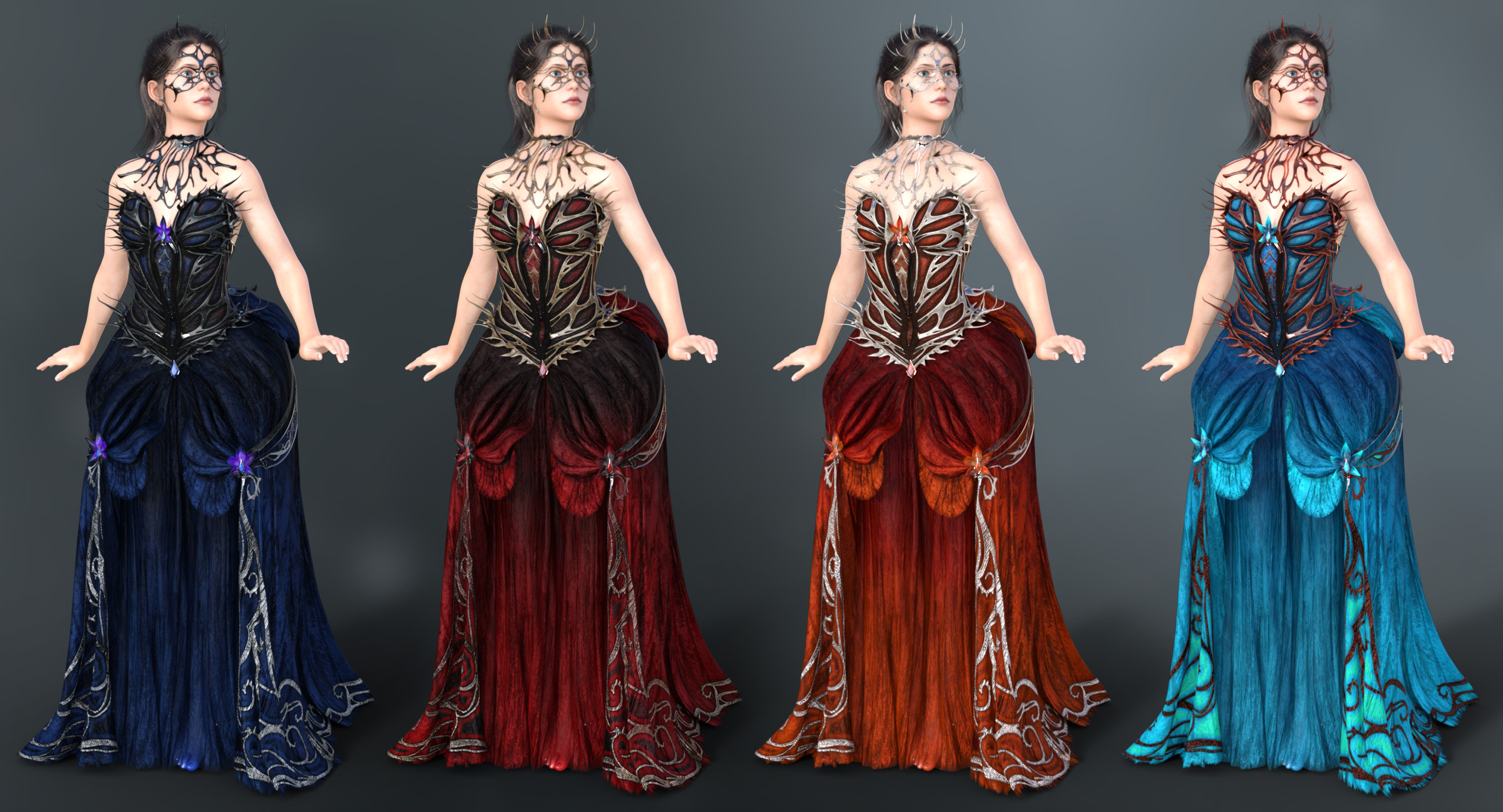 dForce Queen of Thorns Outfit for Genesis 8 Female by: ArkiShox-Design, 3D Models by Daz 3D