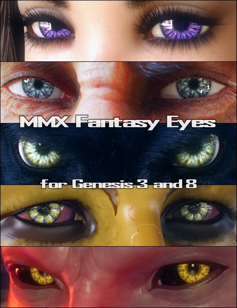 MMX Fantasy Eyes for Genesis 3 and 8 by: Mattymanx, 3D Models by Daz 3D