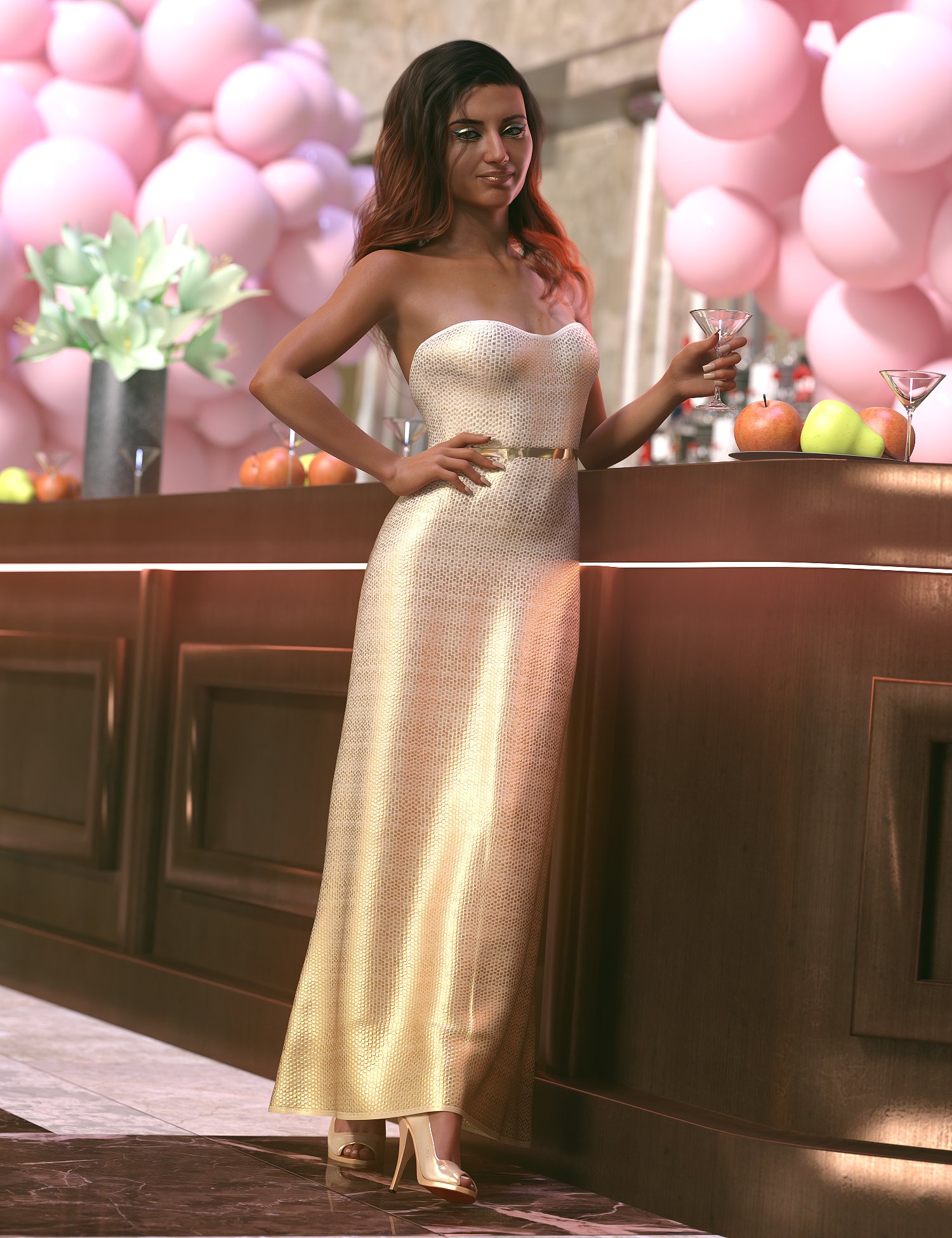dForce Gala Dress for Genesis 8 Female(s) by: NikisatezShanasSoulmate, 3D Models by Daz 3D
