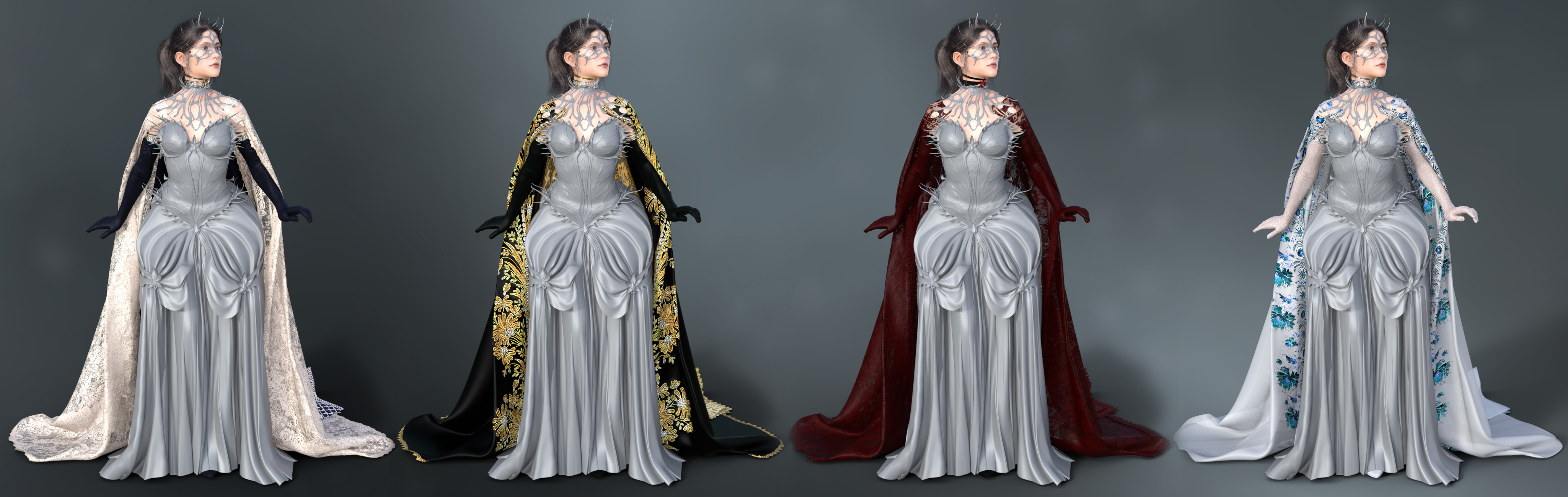dForce Queen of Thorns Outfit Addon for Genesis 8 Female by: ArkiShox-Design, 3D Models by Daz 3D