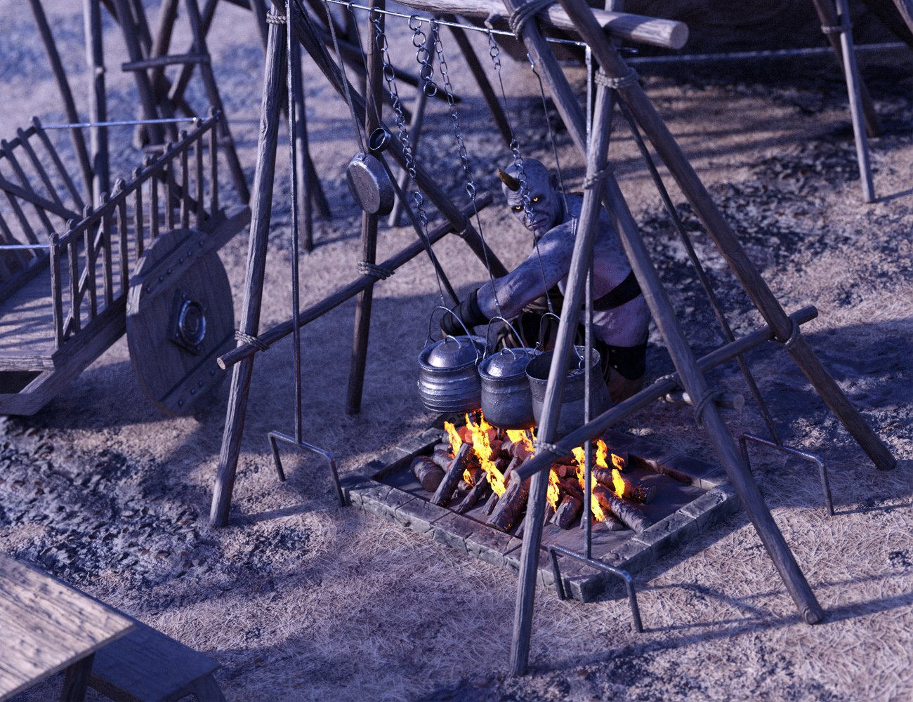 Primitive Medieval Campsite by: ForbiddenWhispersDavid Brinnen, 3D Models by Daz 3D