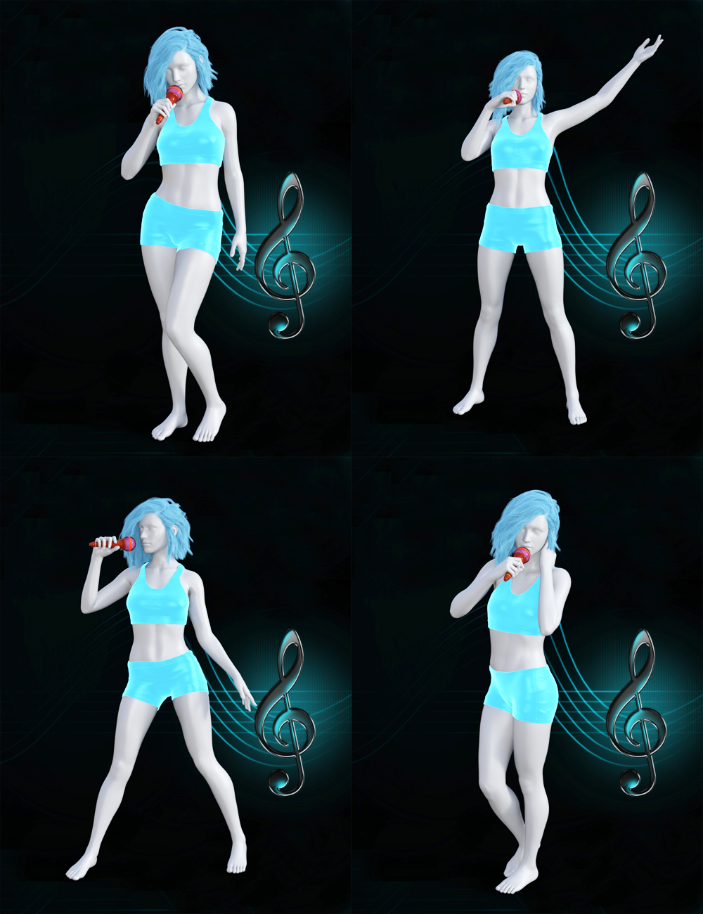 The Singer Prop N Poses for Genesis 3 and 8 Female(s) by: Muscleman, 3D Models by Daz 3D