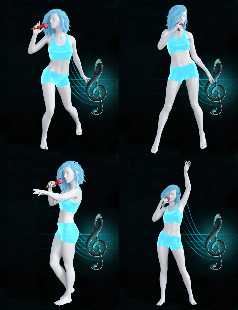 The Singer Prop N Poses for Genesis 3 and 8 Female(s) by: Muscleman, 3D Models by Daz 3D