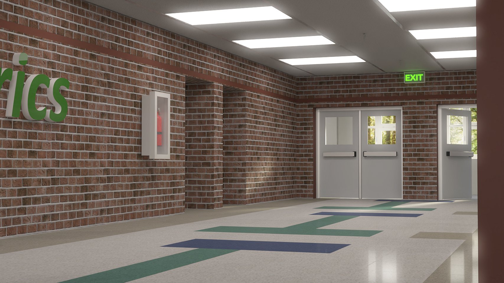 High School Hallway 2 by: Digitallab3D, 3D Models by Daz 3D