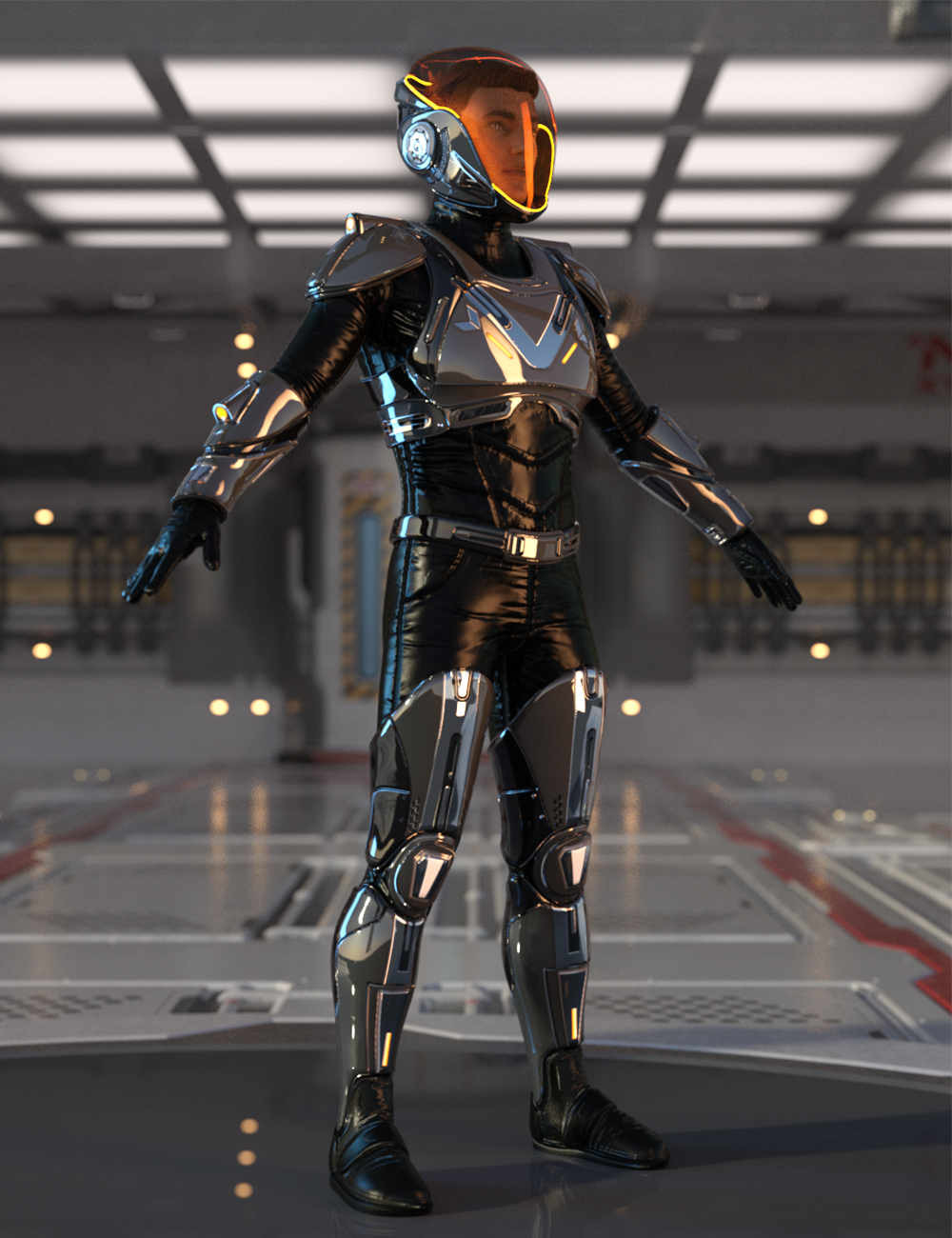 Sci-Fi Guard Outfit for Genesis 8 Male(s) by: Demian, 3D Models by Daz 3D