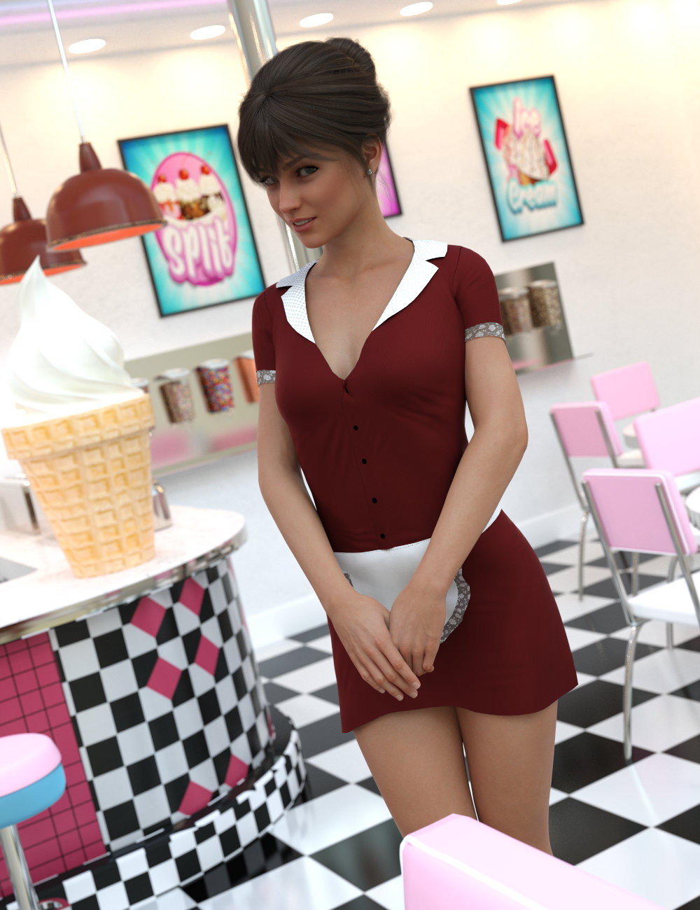 FG Ice Cream Parlor Poses by: Fugazi1968Ironman, 3D Models by Daz 3D