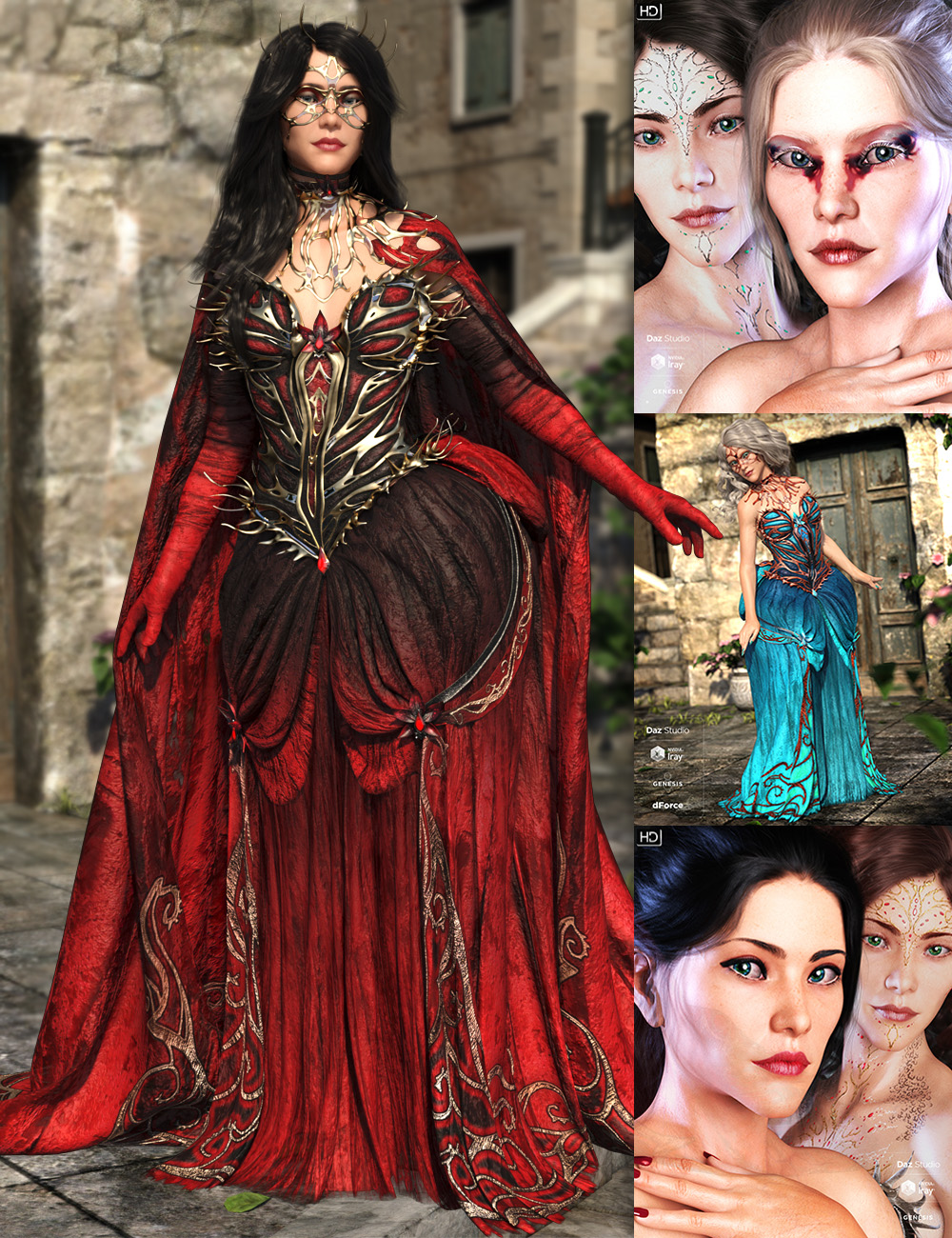 The Queen of Thorns Bundle by: ArkiShox-Design, 3D Models by Daz 3D