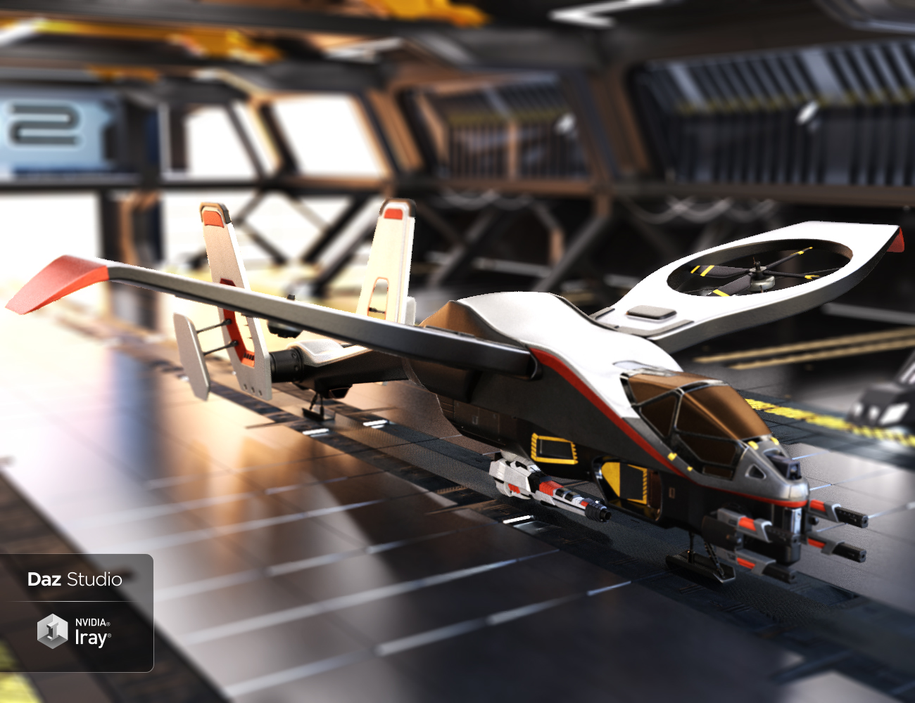 Futuristic Attack Helicopter Futuristic Attack Helicopter by: Charlie, 3D Models by Daz 3D