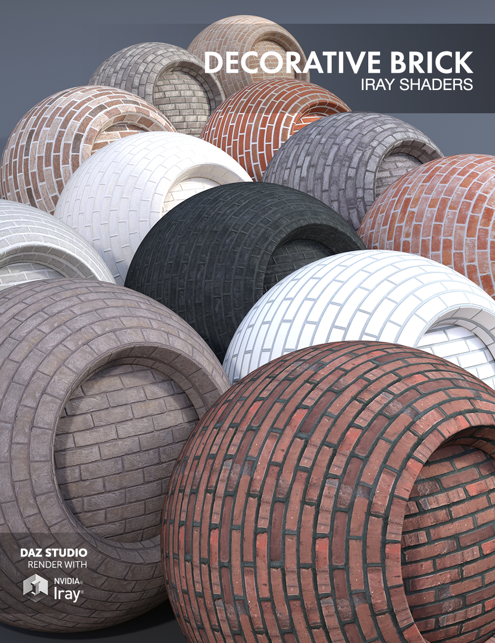 Decorative Brick - Iray Shaders by: Dimidrol, 3D Models by Daz 3D