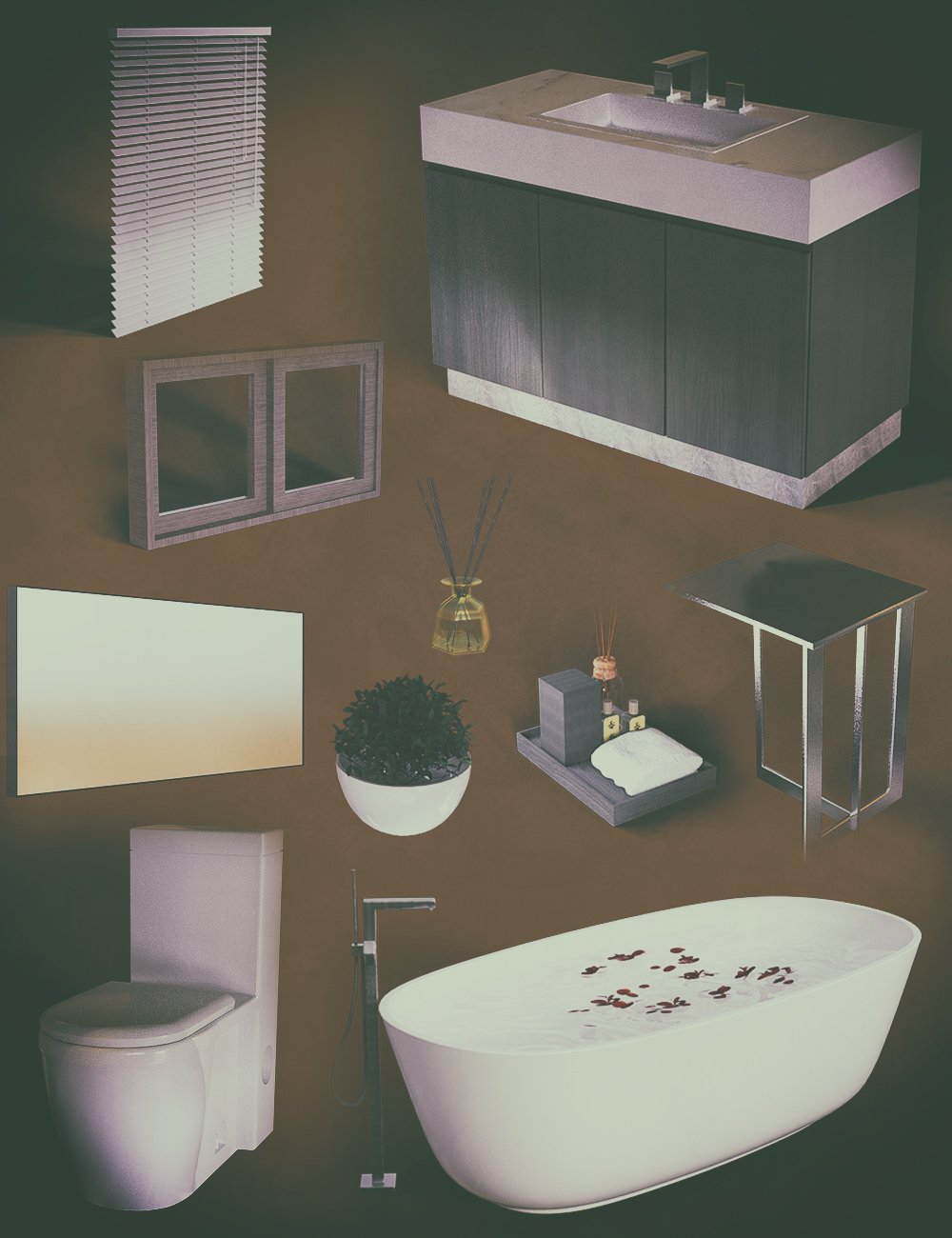 FE Modern Bathroom GreyRoom by: FeSoul, 3D Models by Daz 3D