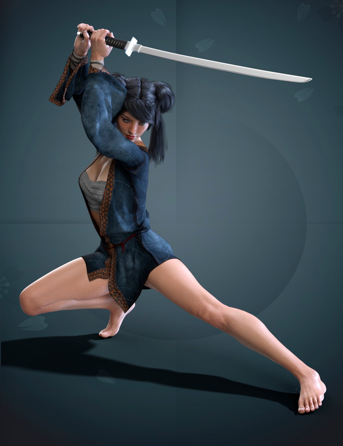 X-Fashion Warrior Kimono for Genesis 8 Female(s) by: xtrart-3d, 3D Models by Daz 3D