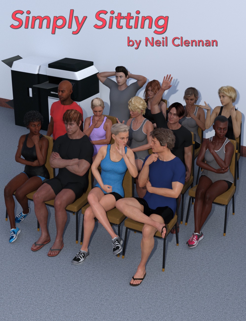 Simply Sitting Poses for Genesis 8 by: Neil Clennan, 3D Models by Daz 3D