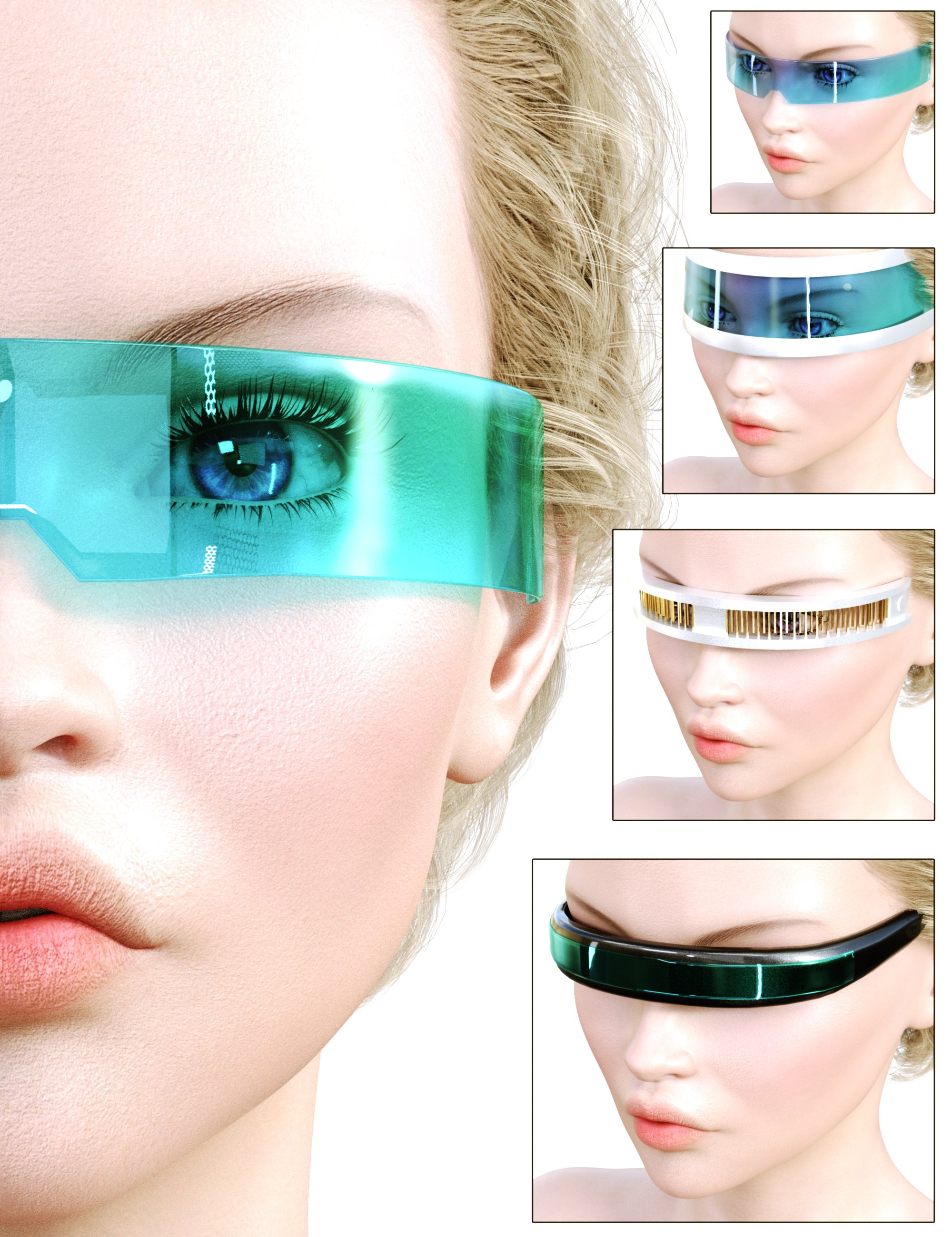 Sci-fi Glasses by: Neikdian, 3D Models by Daz 3D