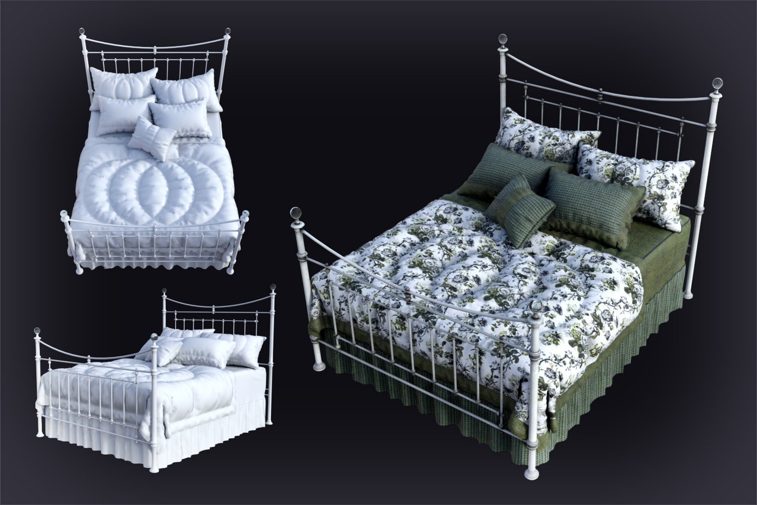 DGV Antique Beds by: DG Vertex, 3D Models by Daz 3D