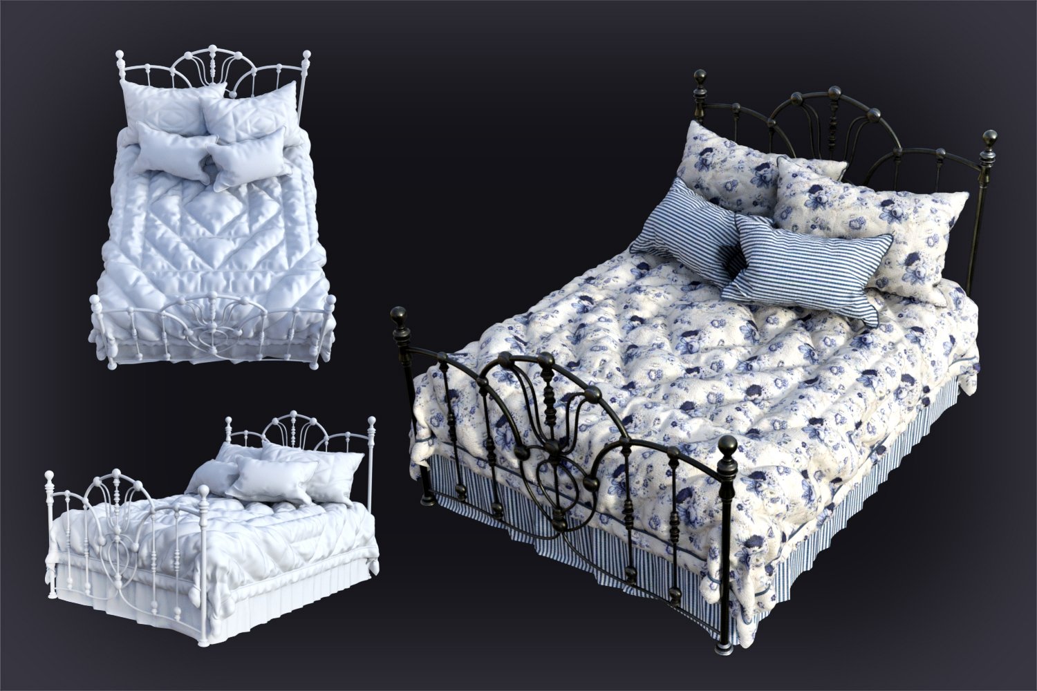 DGV Antique Beds DGV Antique Beds by: DG Vertex, 3D Models by Daz 3D