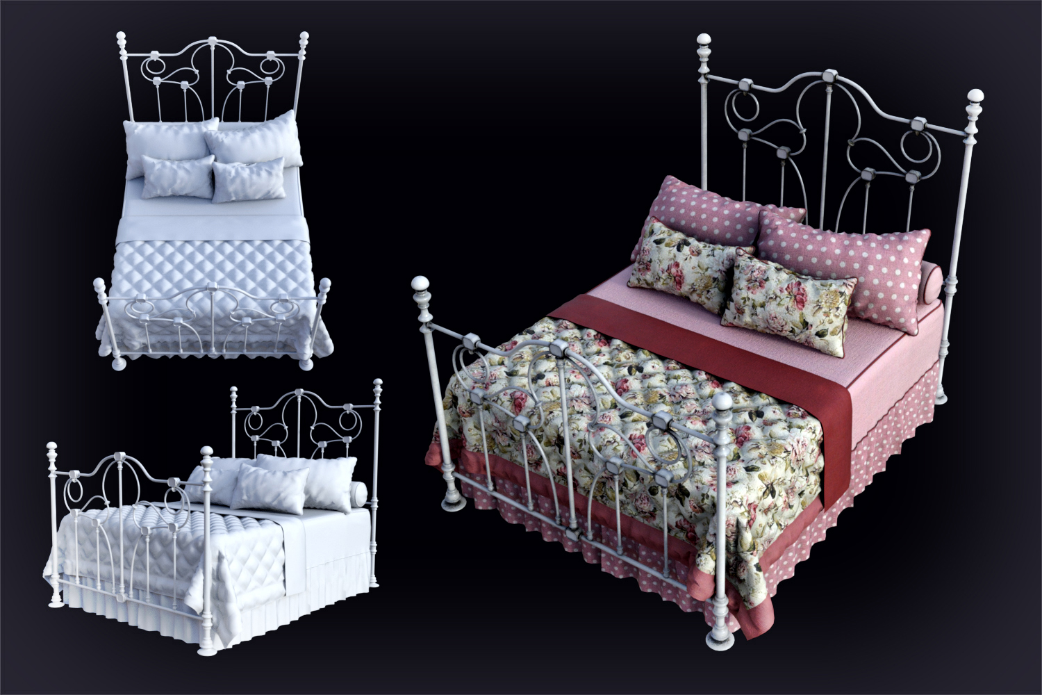 DGV Antique Beds by: DG Vertex, 3D Models by Daz 3D
