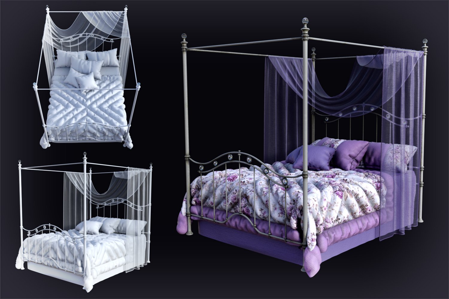 DGV Canopy Beds by: DG Vertex, 3D Models by Daz 3D