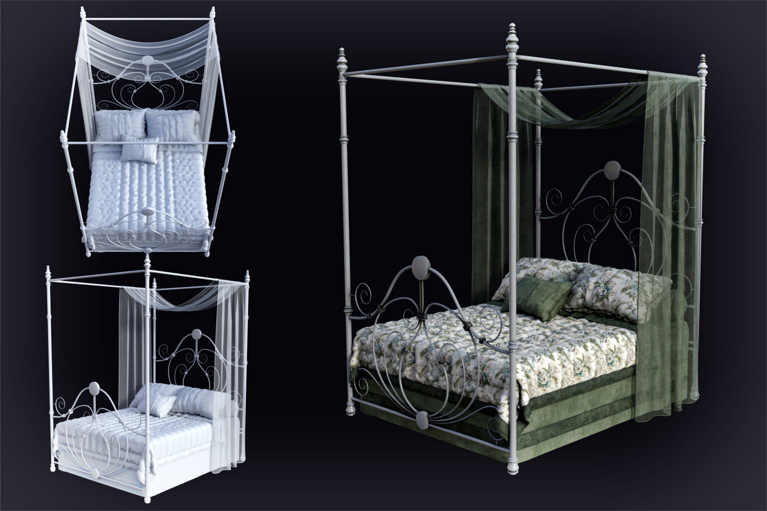 DGV Canopy Beds by: DG Vertex, 3D Models by Daz 3D