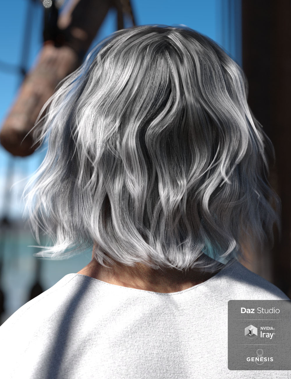 Deck Hand Hair for Genesis 3 and 8 Male(s) by: 3DCelebrity, 3D Models by Daz 3D