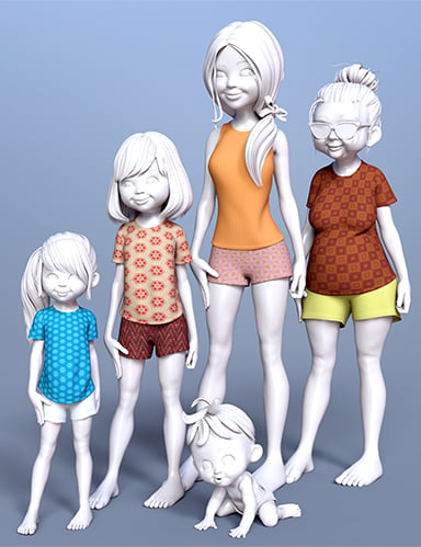 Toon Generations 4 Clothing for Genesis 8 Female(s) by: 3D Universe, 3D Models by Daz 3D