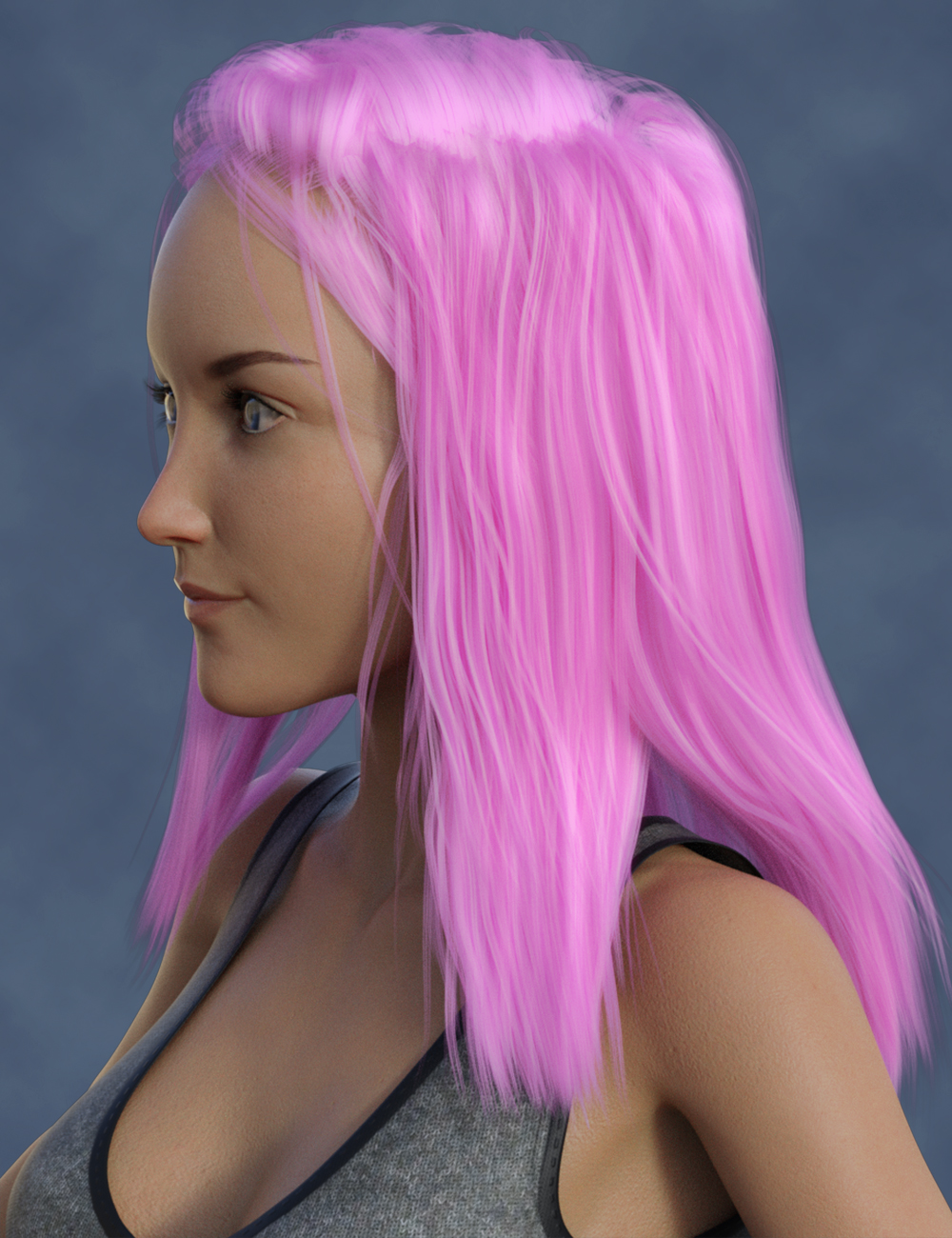 Long French Braid Hairstyle for Aubrey 8 and Genesis 8 Female(s) by: , 3D Models by Daz 3D