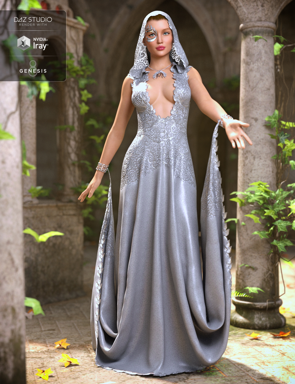 dForce Voaldrael Outfit for Genesis 8 Females by: CynderBlueShox-Design, 3D Models by Daz 3D