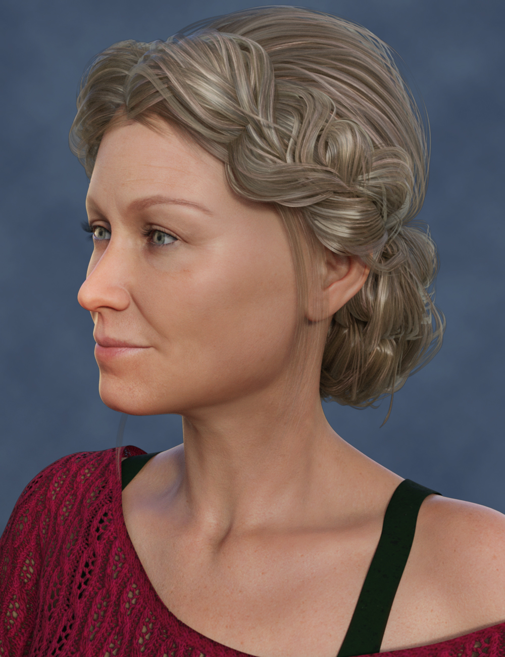 Double-Braid Updo Hairstyle for Aubrey 8 and Genesis 8 Female(s)