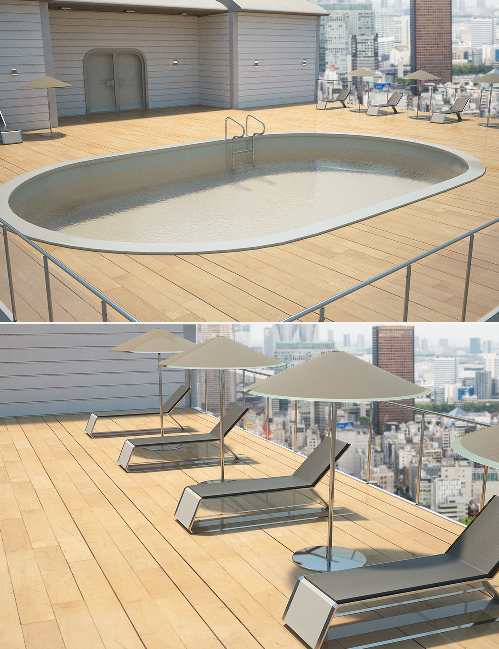 Utopia Balcony with Pool by: , 3D Models by Daz 3D