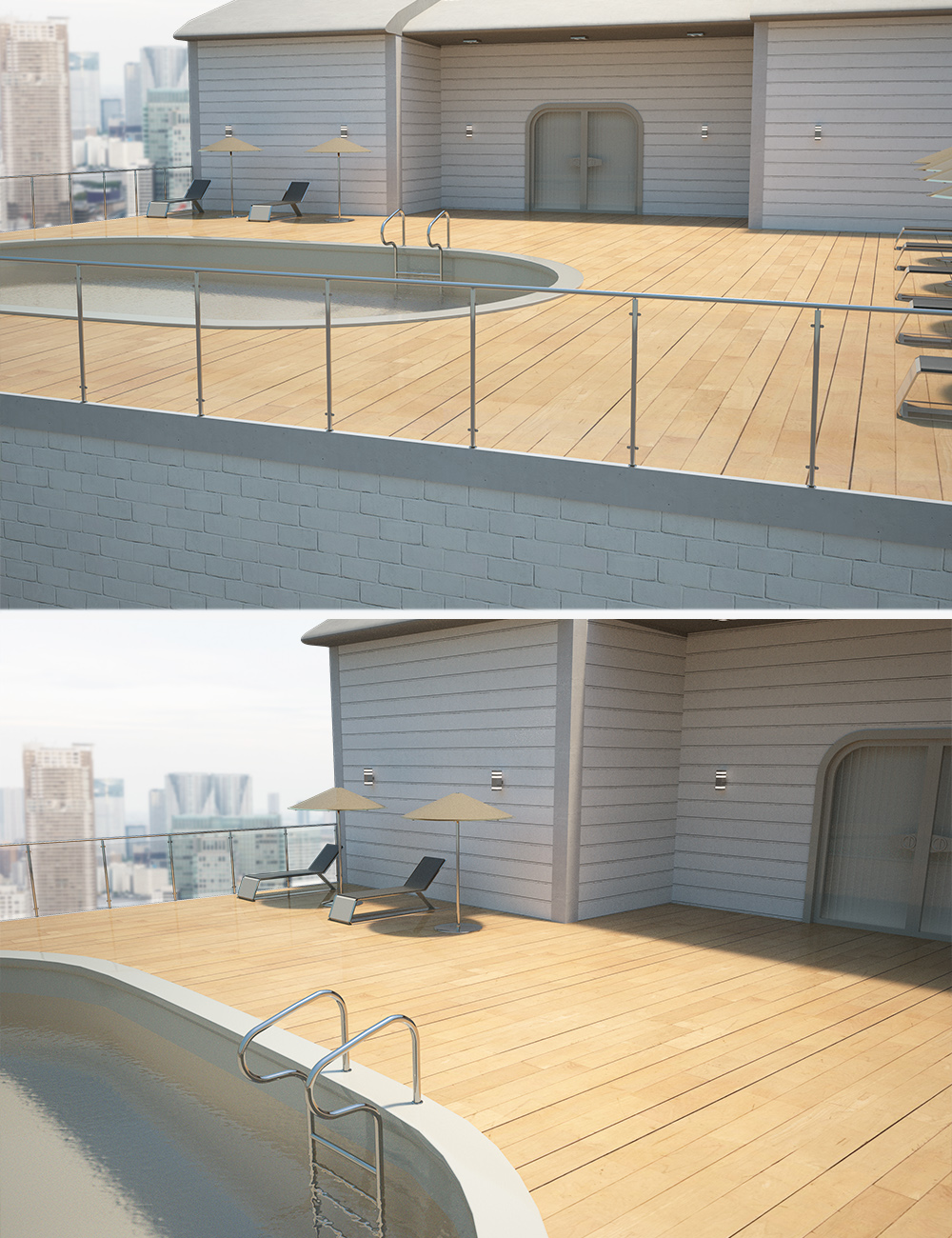 Utopia Balcony with Pool by: , 3D Models by Daz 3D