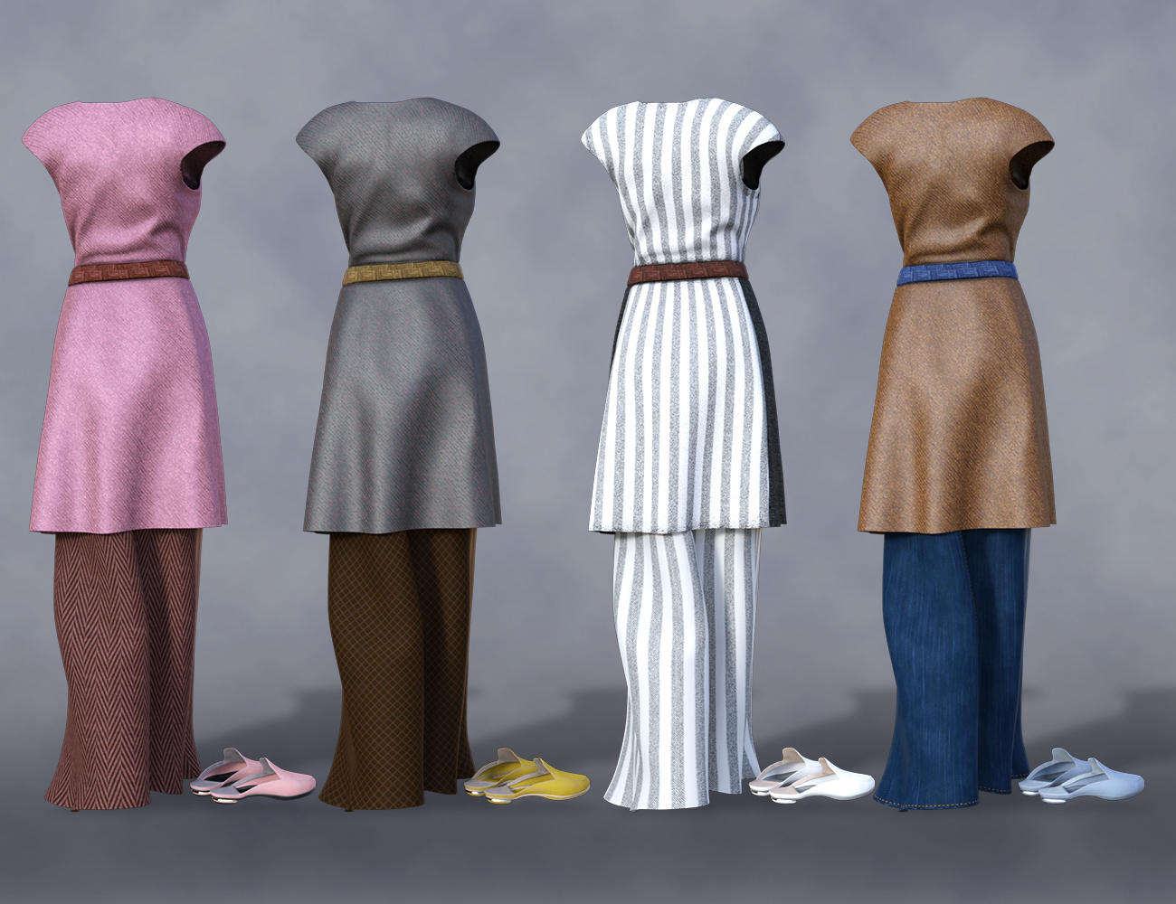 Long Tunic and Skirt Outfit Textures by: , 3D Models by Daz 3D