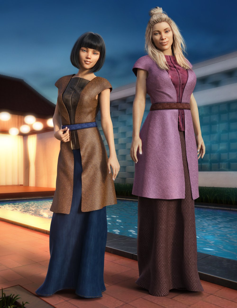 Long Tunic and Skirt Outfit Textures Long Tunic and Skirt Outfit Textures by: , 3D Models by Daz 3D