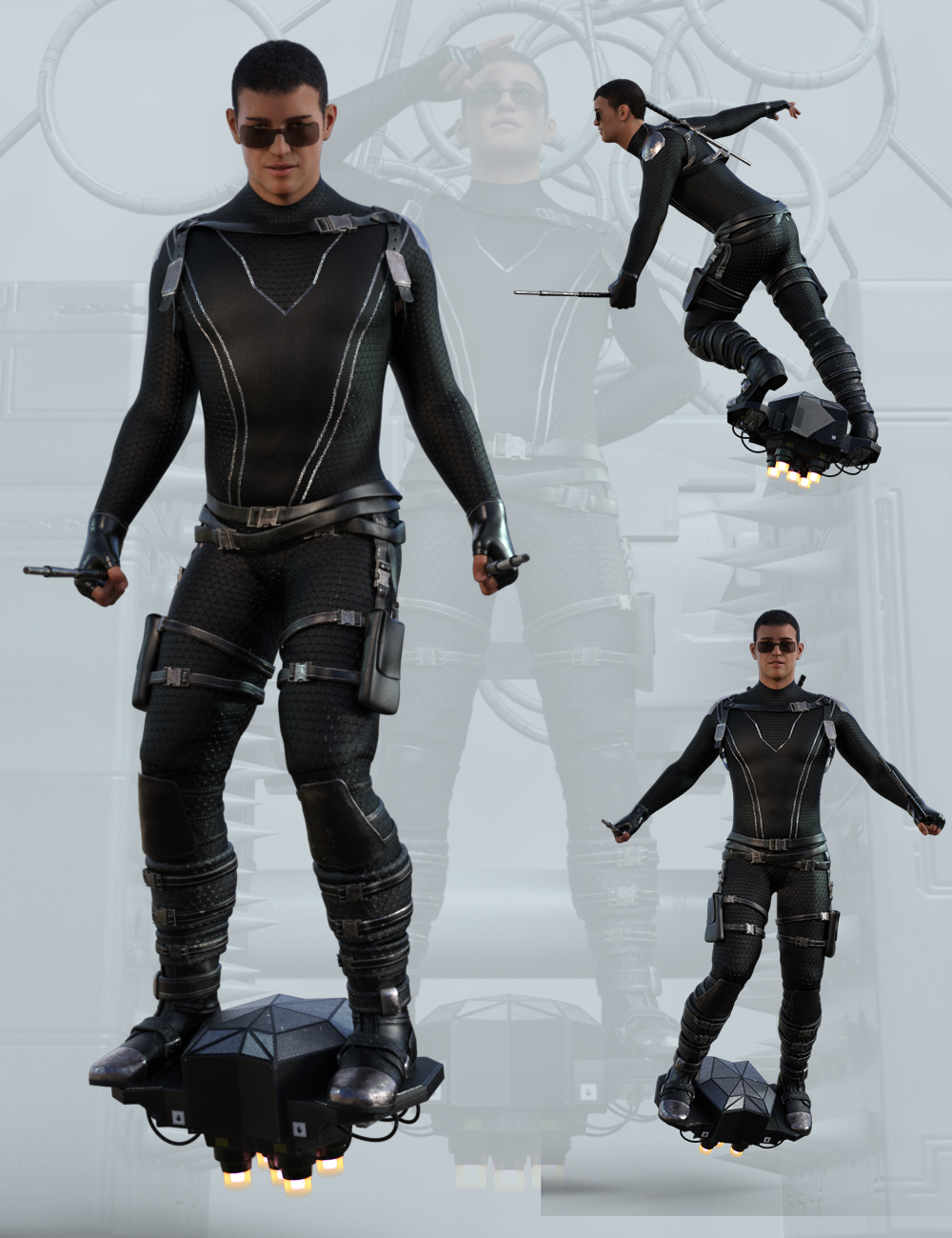 Flyboard Action Poses for Genesis 8 Male by: Ensary, 3D Models by Daz 3D