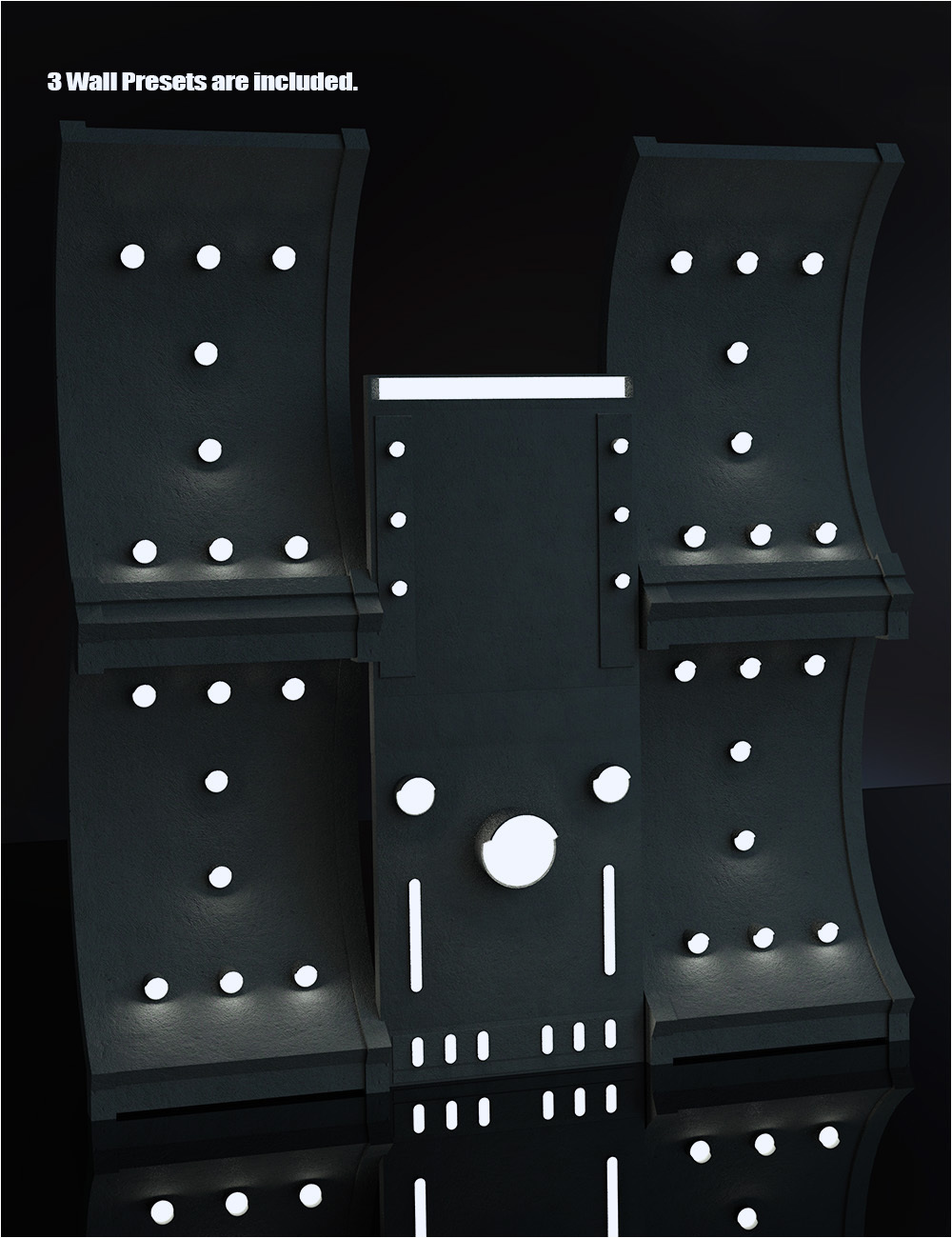 Modular Sci-Fi Light Walls Set by: , 3D Models by Daz 3D