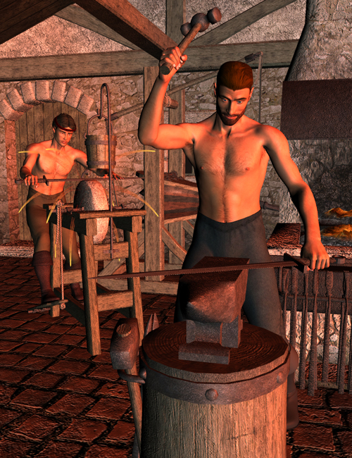Blacksmith Action by: Don Albert, 3D Models by Daz 3D