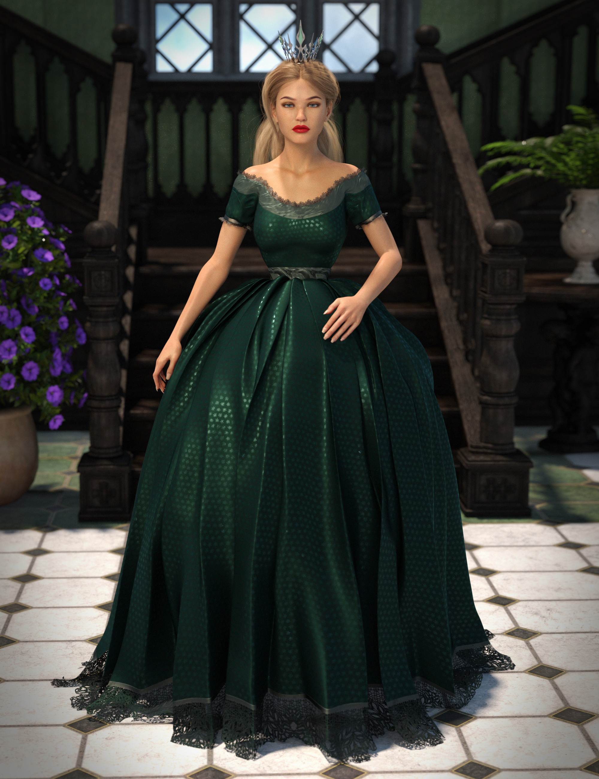 Texture Expansion for Gown of Fantasy 2 by: outoftouch, 3D Models by Daz 3D