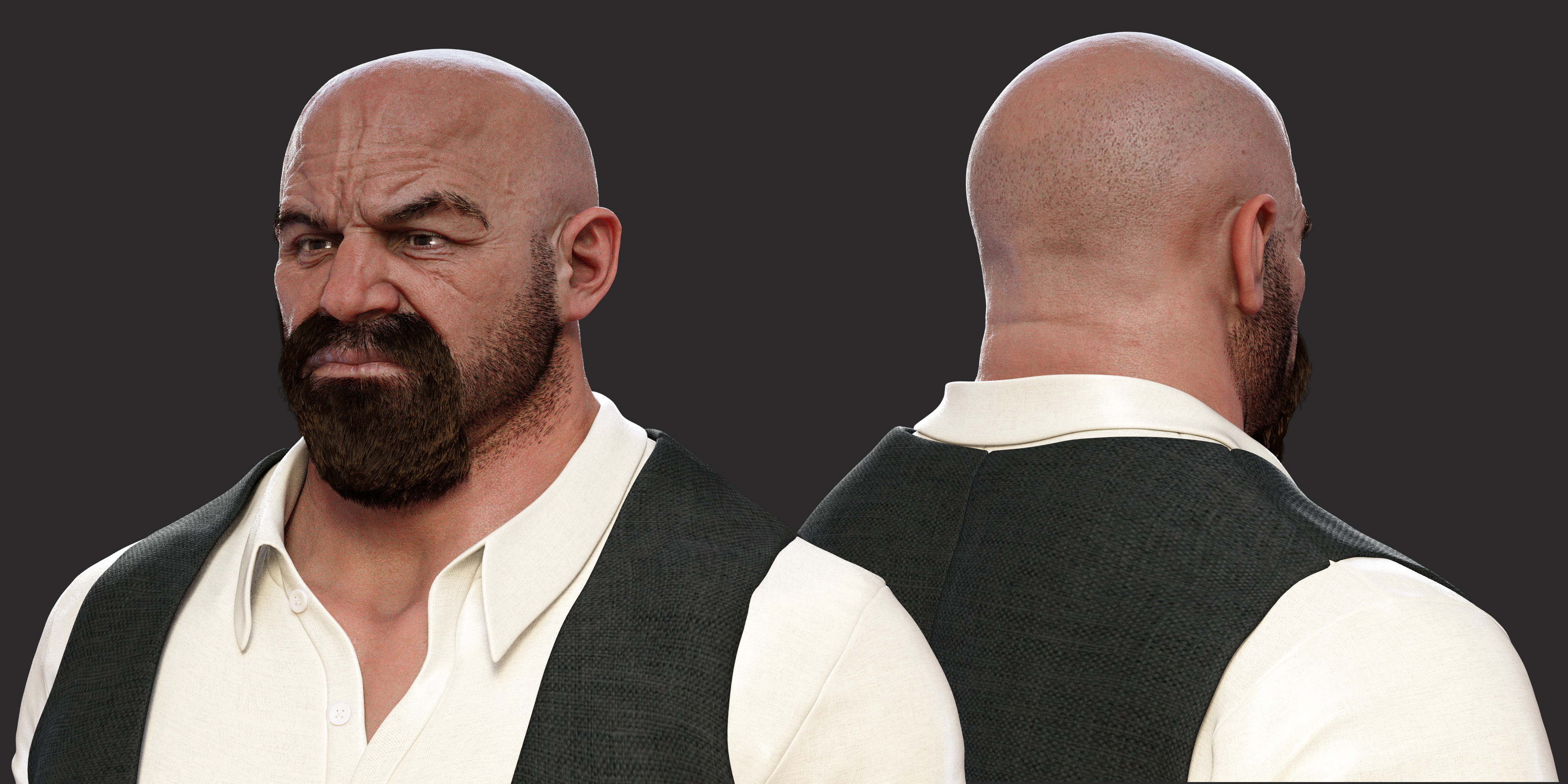 Big Boss Hair and Beard for Underbelly by: , 3D Models by Daz 3D
