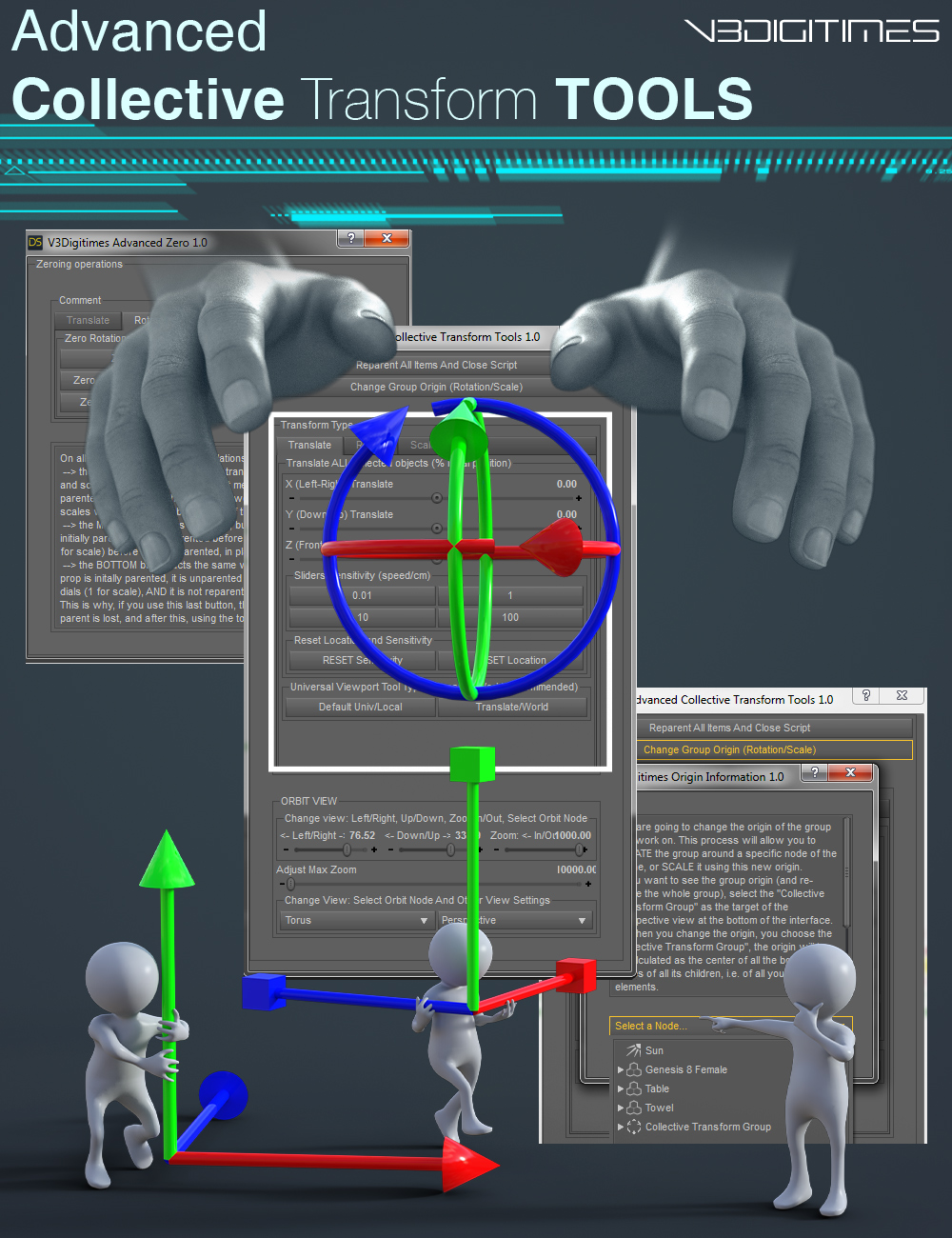 Advanced Collective Transform Tools by: V3Digitimes, 3D Models by Daz 3D