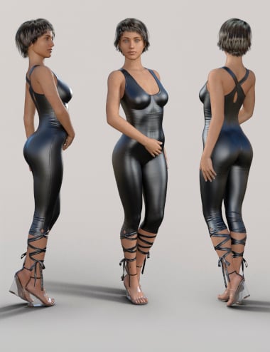 Skinny Jumpsuit and Heeled Sandal for Genesis 8 Female(s) by: fjaa3d, 3D Models by Daz 3D