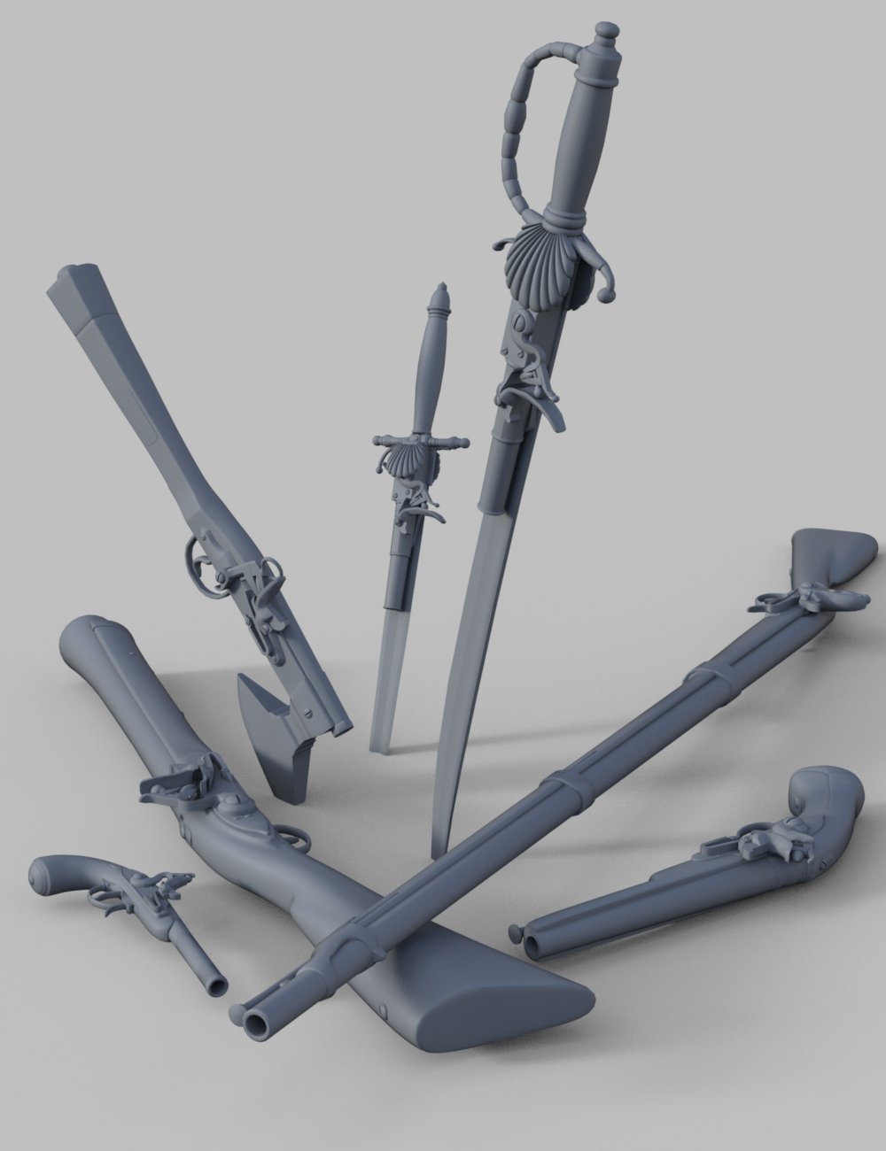 Ye Ole Pirate Weapons by: DzFire, 3D Models by Daz 3D