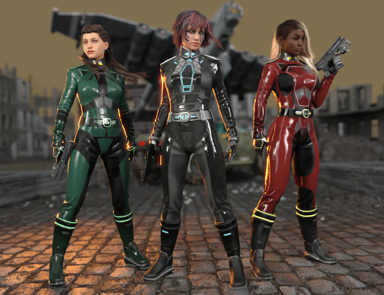 Sci-Fi Commander Outfit for Genesis 8 Female(s) by: Yura, 3D Models by Daz 3D