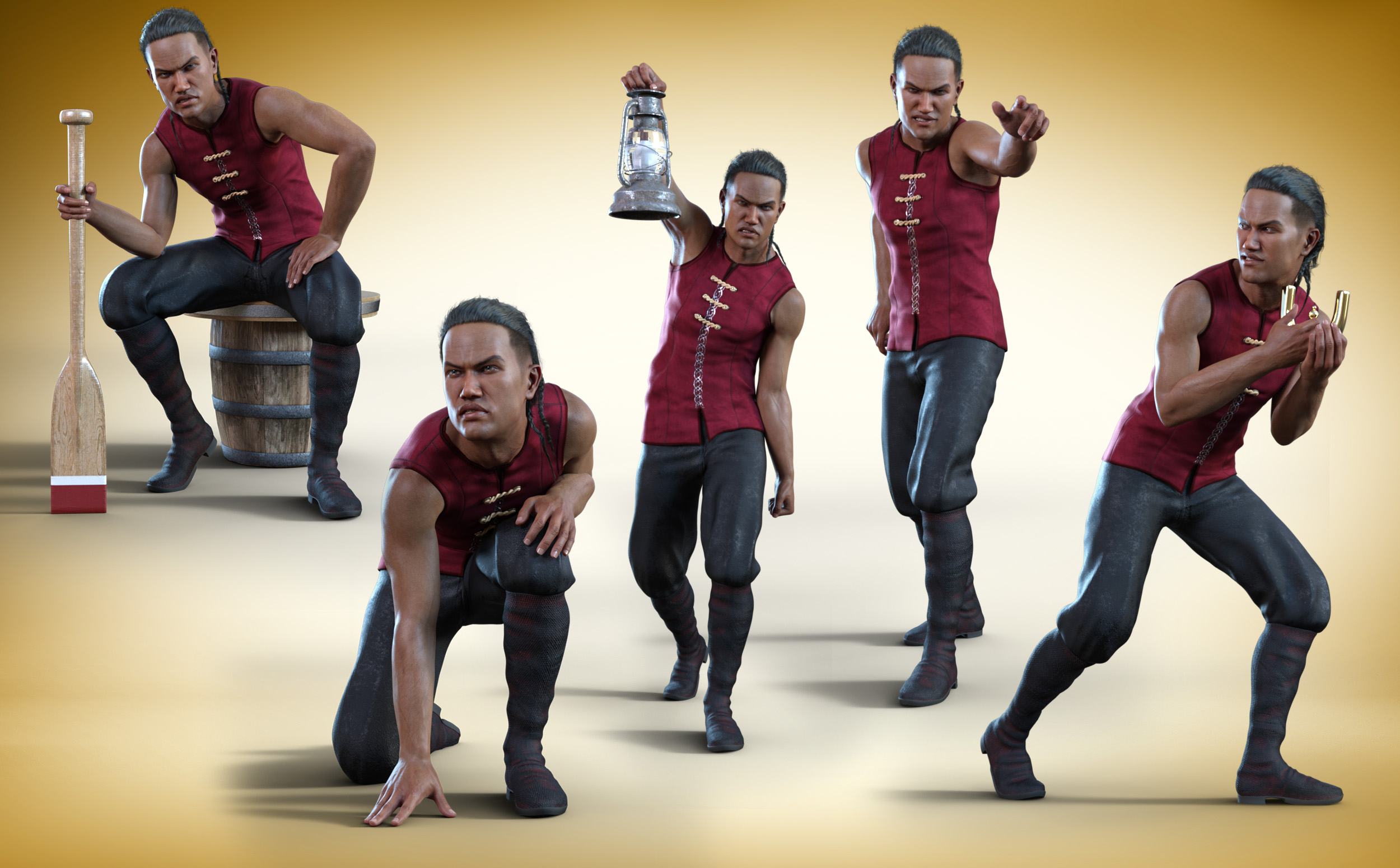 Z Vagabond Life Poses and Expressions for Valentino 8 by: Zeddicuss, 3D Models by Daz 3D